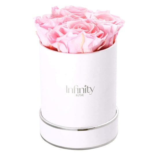 Jasnoróżowe Stabilizowane Wieczne Róże Średni Biały Flower Box Infinity Rose Silver Classic Infinity Rose
