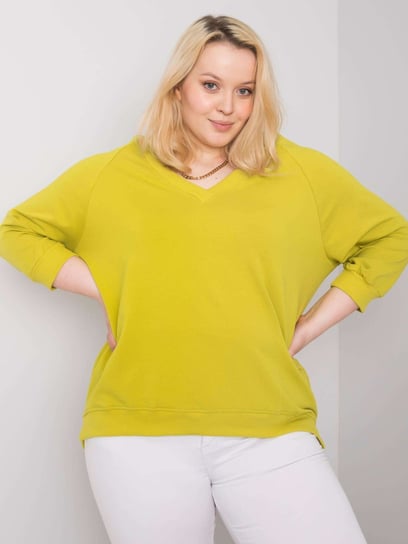 Jasnozielona bluza plus size Alexandria-2XL Basic Feel Good