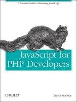 JavaScript for PHP Developers Stoyan Stefanov