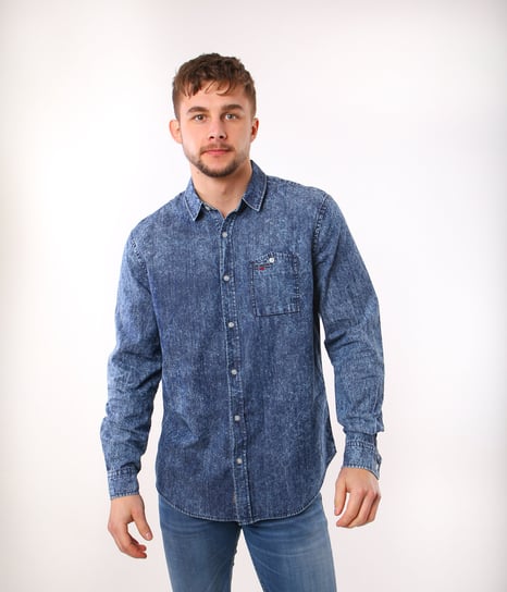 Jeansowa koszula męska regular w CARL 8001 INDIGO-M Lee Cooper