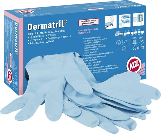 Jednorazowe rękawice nitrylowe DERMATRILL 740 1 para Inna marka