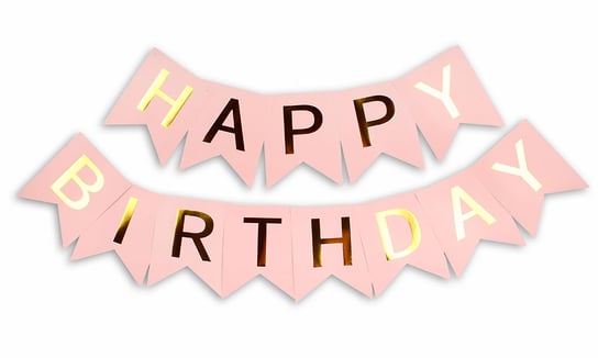 Jednorożce, Baner urodzinowy, Happy Birthday, różowo-złoty Empik