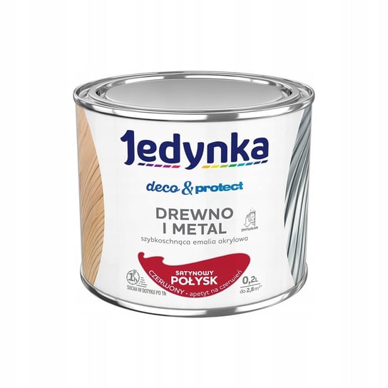 JEDYNKA D&P DREWNO I METAL 0,2 CZERWONY SATYNA JEDYNKA