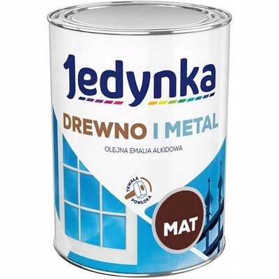 JEDYNKA DO DREWNA I METALU 0,9L BRĄZOWY MAT JEDYNKA