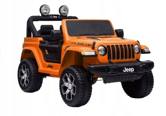 Jeep Rubicon Licencja 4 Silniki 12V Ekoskóra Piankowe Koła Pomatańczowy Bemi