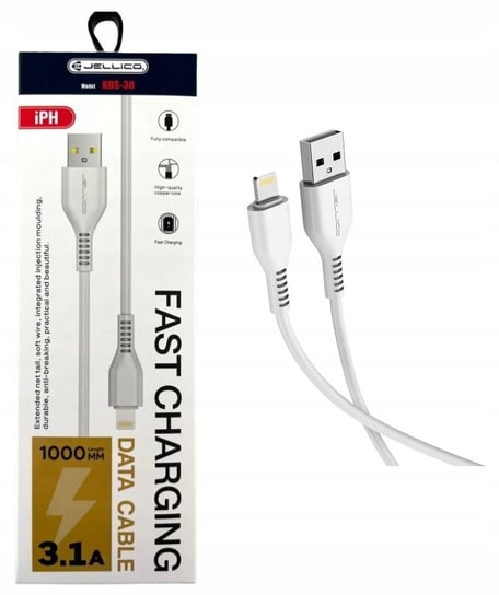 Jellico Szybki Kabel Lightning Usb 1M 3.1A Mocny Phonelove