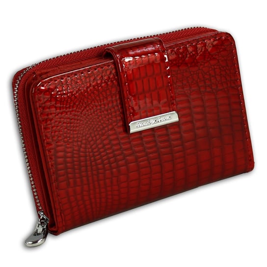 Jennifer Jones skórzany portfel damski czerwony ochrona RFID OPJ711R Jennifer Jones