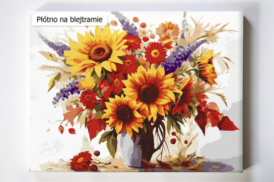 Jesień w wazonie, kwiat, kwiaty, jesień, wazon, malowanie po numerach Akrylowo