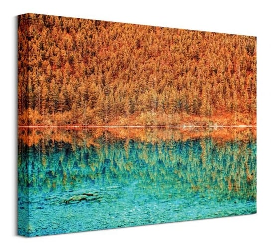 Jesienne drzewa nad jeziorem - Obraz na płótnie Nice Wall