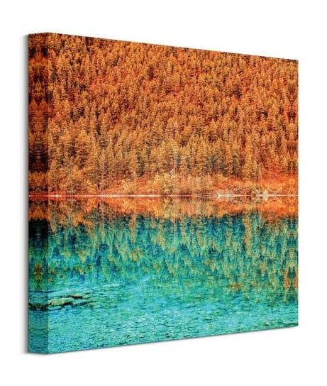 Jesienne drzewa nad jeziorem - obraz na płótnie Nice Wall