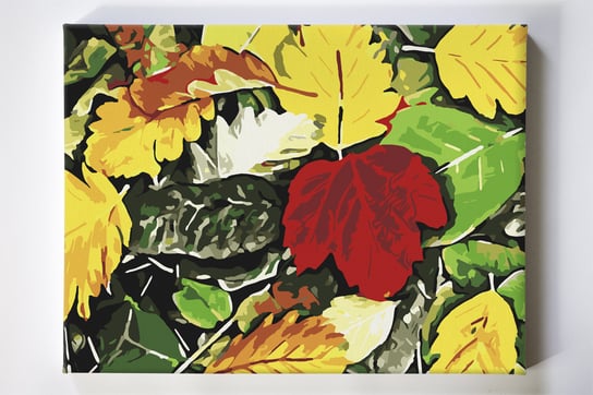 Jesienne liście, kolory, nastrój, malowanie po numerach Akrylowo
