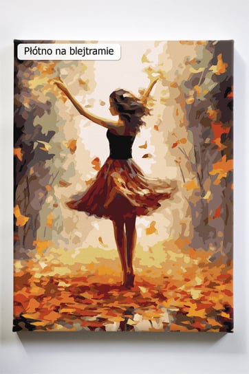 Jesienne pląsanie, kobieta, taniec, jesień, malowanie po numerach, blejtram Akrylowo