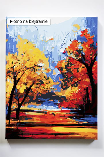 Jesienny wiatr, jesień, drzewa, rzeka, malowanie po numerach, blejtram Inna marka