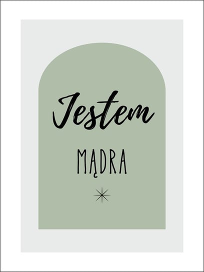 Jestem mądra, zieleń - plakat 20x30 cm / AAALOE Inna marka