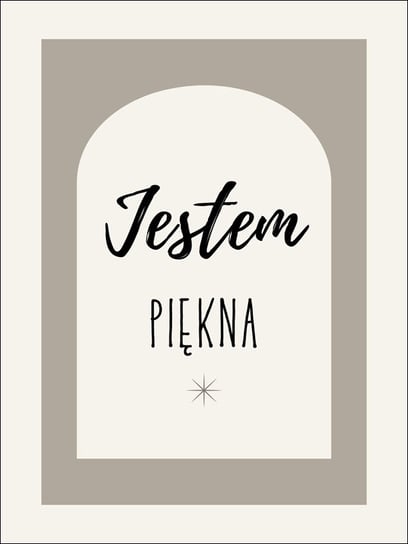 Jestem piękna, szary - plakat 59,4x84,1 cm / AAALOE Inna marka