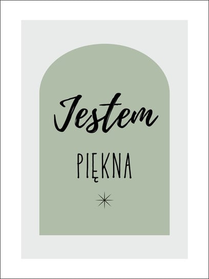 Jestem piękna, zieleń - plakat 29,7x42 cm / AAALOE Inna marka