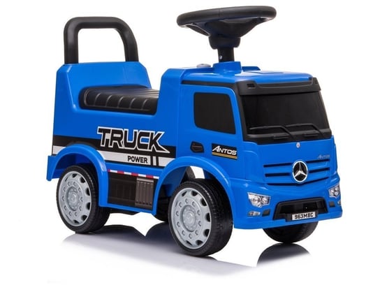 Jeździk Mercedes Antos 656 Niebieski Dźwięk Klakson Reflektory Światła Lean Toys