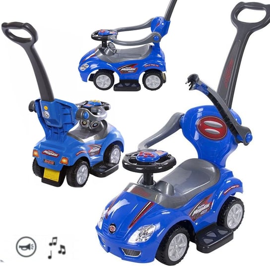 Jeździk pchacz dla dzieci 3w1 Mega Car niebieski COIL COIL