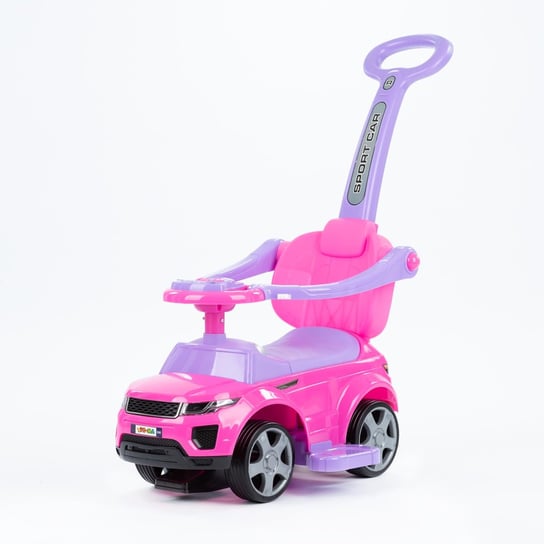 Jeździk Sport Car Z Prowadnikiem Na Gumowych Kołach (614R)  - Różowy TO-MA
