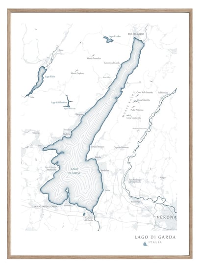 Jezioro GARDA Włochy 40x50cm plakat mapa wakacje Mapsbyp