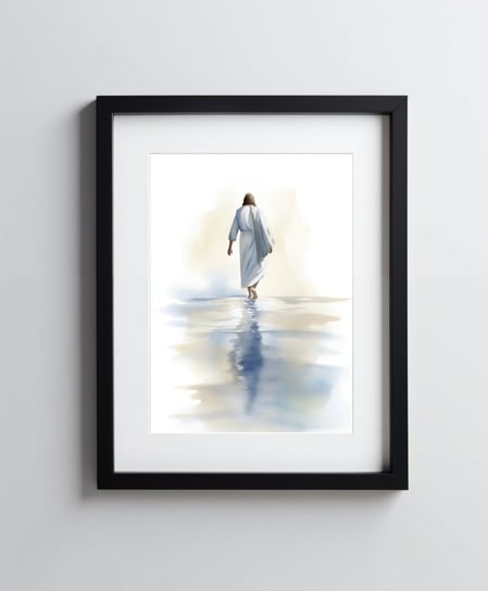 Jezus spacerujący po wodzie - 30x40 cm - Bez ramy Harmony Posters