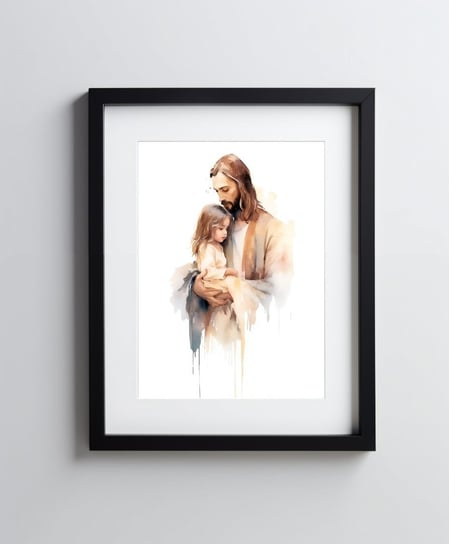 Jezus trzymający dziecko - 30x40 cm - Bez ramy Harmony Posters