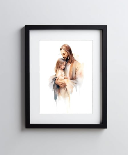 Jezus trzymający dziecko - 50x70 cm - Bez ramy Harmony Posters