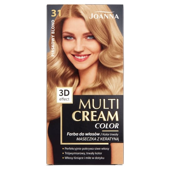 Joanna, Multi Cream Color, farba do włosów nr 31 Piaskowy Blond Joanna
