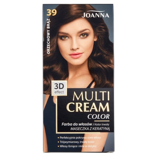 Joanna, Multi Cream Color, farba do włosów nr 39 Orzechowy Brąz Joanna