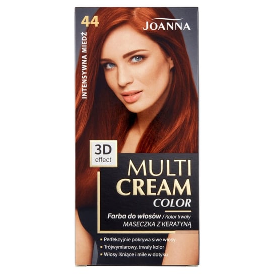 Joanna, Multi Cream Color, farba do włosów nr 44 Intensywna Miedź Joanna