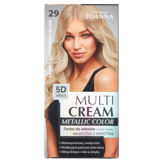 Joanna, Multi Cream Metallic Color, farba do włosów 29 Bardzo Jasny Śnieżny Blond Joanna