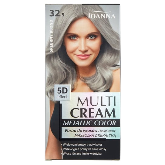 Joanna, Multi Cream Metallic Color, farba do włosów 32.5 Srebrny Blond Joanna