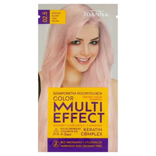 Joanna, Multi Effect Color, Szamponetka koloryzująca 02.5 Różowy Blond, 35 g Joanna