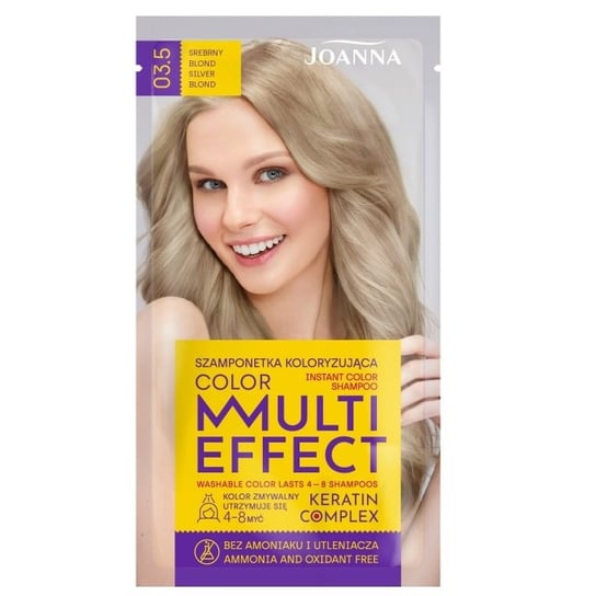 Joanna, Multi Effect Color, Szamponetka koloryzująca 03.5 Srebrny Blond, 35 g Joanna