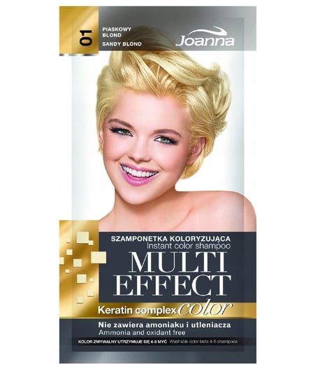 Joanna, Multi Effect, szamponetka koloryzująca 01 Piaskowy Blond, 35 g Joanna