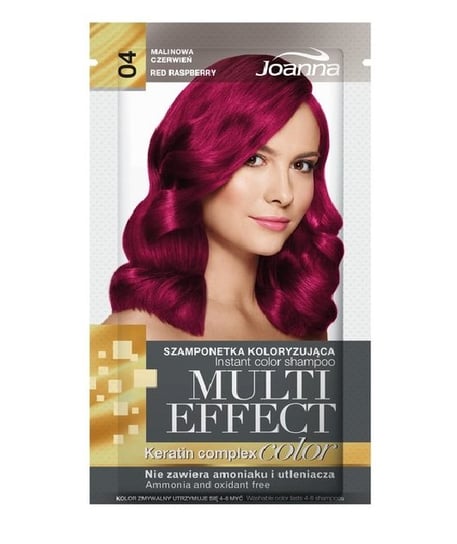 Joanna, Multi Effect, szamponetka koloryzująca 04 Malinowa Czerwień, 35 g Joanna