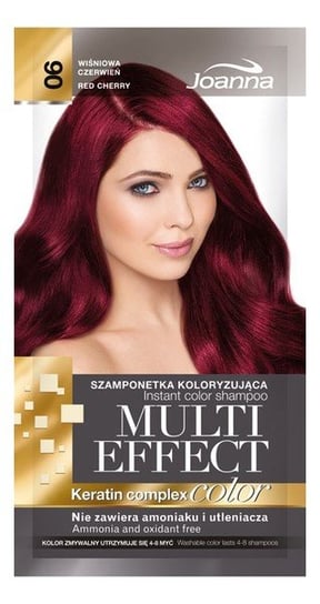 Joanna, Multi Effect, szamponetka koloryzująca 06 Wiśniowa Czerwień, 35 g Joanna