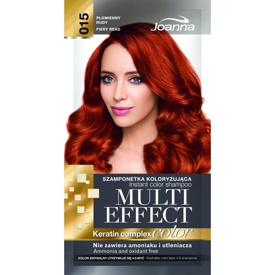 Joanna, Multi Effect, szamponetka koloryzująca 15 Płomienny Rudy, 35 g Joanna