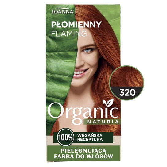Joanna, Naturia Organic pielęgnująca farba do włosów 320 Płomienny Joanna