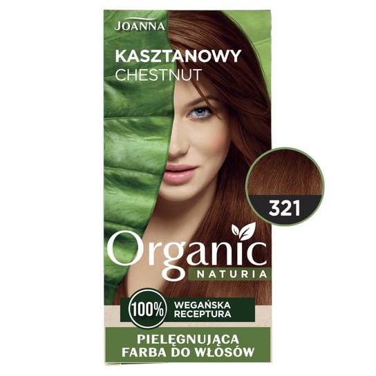 Joanna, Naturia Organic pielęgnująca farba do włosów 321 Kasztanowy Joanna