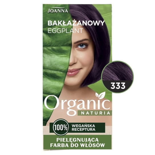 Joanna, Naturia Organic pielęgnująca farba do włosów 333 Bakłażanowy Joanna