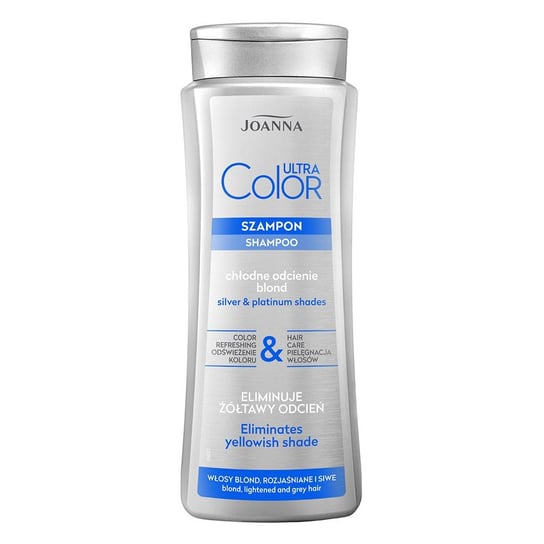 Joanna, Ultra Color System, szampon do włosów blond, rozjaśnianych i siwych, 400 ml Joanna