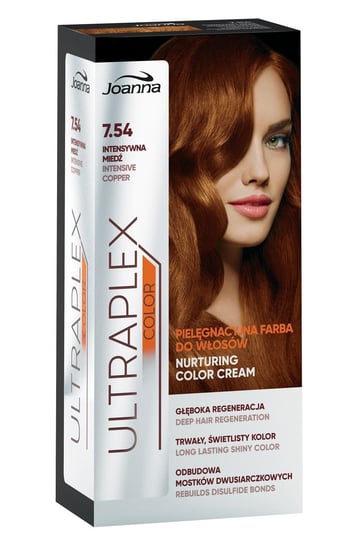 Joanna, Ultraplex Color, farba pielęgnacyjna do włosów 7.54 Intensywna Miedź Joanna