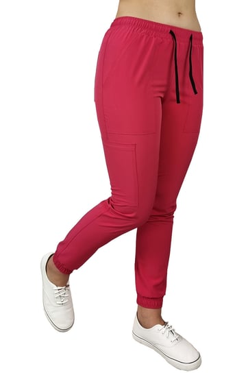 Joggery medyczne elastyczne amarantowe Regular Fit roz XL M&C