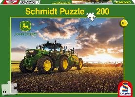John Deere, Traktor 6150R mit Güllefass. Puzzle 200 Teile Schmidt