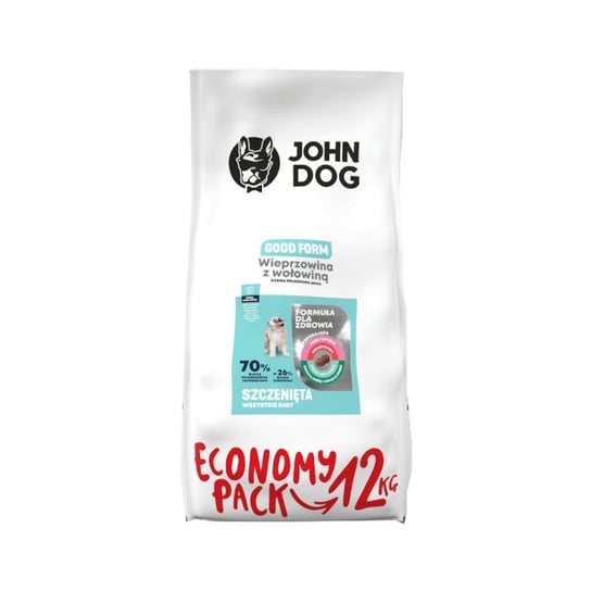 John Dog Good Form Puppy wieprzowina z wołowiną 12kg John Dog
