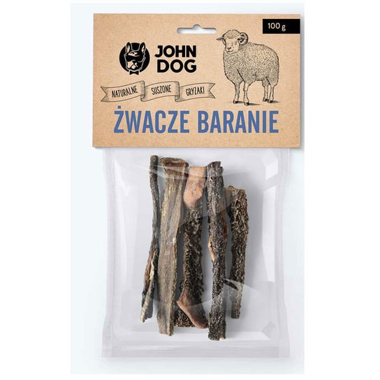 John Dog GRYZAKI NATURALNE Żwacze Baranie 100g John Dog