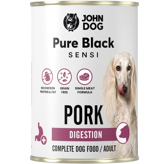 John Dog Pure Black Sensi Digestion Wieprzowina 400g John Dog