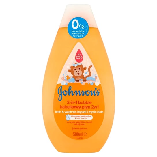 Johnson & Johnson, Johnson's Baby, Bąbelkowy płyn do kąpieli i mycia ciała 2w1, 500 ml Johnson