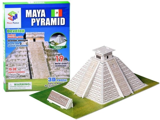 Jokomisiada, Piramida Majów Przestrzenne Puzzle 3D 19Ele Za2601 JOKOMISIADA